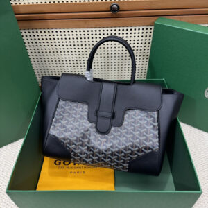 高仿Goyard*SAIGOC10手提托特包雙拼黑色大號免檢版