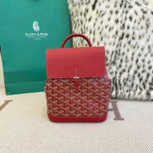 高仿Goyard*ALPIN7經典老花滿印雙肩包紅色免檢版