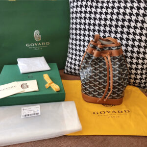 高仿Goyard*PEFLOT2抽繩水桶包棕色免檢版