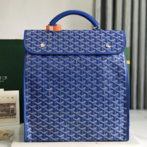 高仿Goyard*STLEGE5折疊雙肩背囊中號藍色免檢版