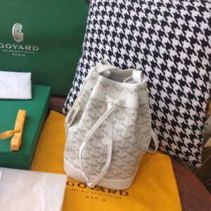 高仿Goyard*PEFLOT8抽繩水桶包白色免檢版