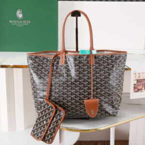 高仿Goyard*STLOUIP1滿印Tote手提袋棕色免檢版小號