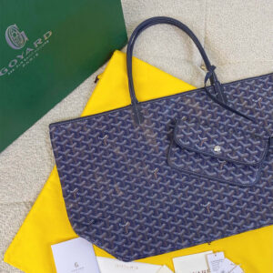 高仿Goyard*STLOUI5滿印Tote媽咪袋深藍大號免檢版