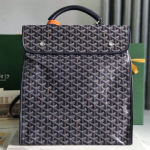 高仿Goyard*STLEGE2折疊雙肩背囊中號深藍免檢版