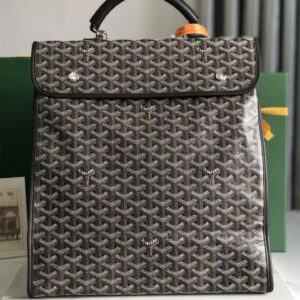 高仿Goyard*STLEGE3折疊雙肩背囊中號黑色免檢版