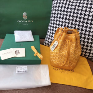 高仿Goyard*PEFLOT7抽繩水桶包黃色免檢版