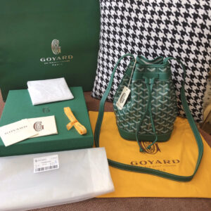 高仿Goyard*PEFLOT4抽繩水桶包綠色免檢版