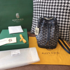 高仿Goyard*PEFLOT1抽繩水桶包深藍色免檢版