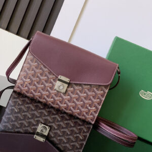 高仿Goyard*CHYPRE2帆布皮革信封袋男女同款朱紅免檢版