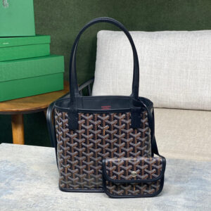 高仿Goyard*GY10185雙面兩用MiniTote手袋黑色免檢版