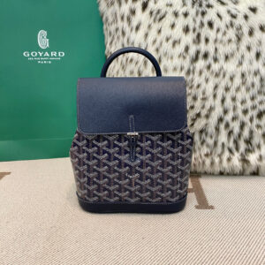 高仿Goyard*ALPIN3經典老花滿印雙肩包深藍免檢版