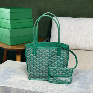 高仿Goyard*GY10182雙面兩用MiniTote手袋綠色免檢版
