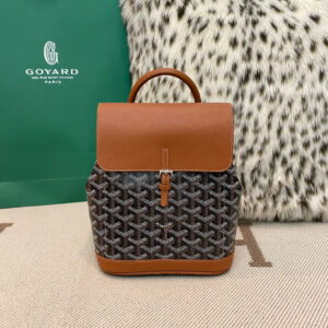 高仿Goyard*ALPIN2經典老花滿印雙肩包棕色免檢版