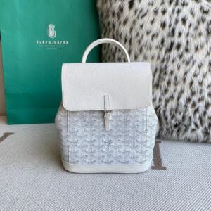 高仿Goyard*ALPIN6經典老花滿印雙肩包白色免檢版