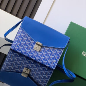 高仿Goyard*CHYPRE6帆布皮革信封袋男女同款藍色免檢版