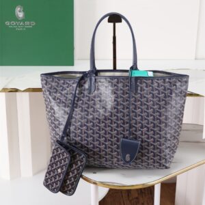 高仿Goyard*STLOUIP3滿印Tote手提袋藍色免檢版小號