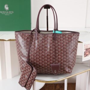 高仿Goyard*STLOUIP4滿印Tote手提袋朱紅免檢版小號