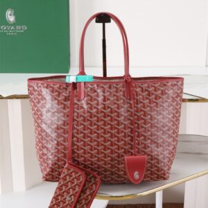 高仿Goyard*STLOUIP5滿印Tote手提袋鮮紅免檢版小號