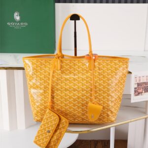 高仿Goyard*STLOUIP7滿印Tote手提袋黃色免檢版小號