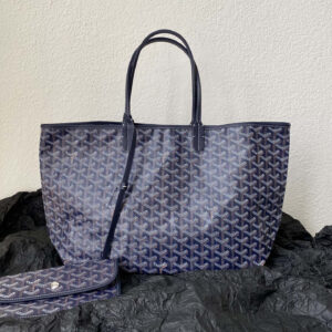 高仿Goyard*STLOUIE滿印Tote購物袋深藍中號免檢版
