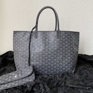高仿Goyard*STLOUID滿印Tote購物袋灰色中號免檢版
