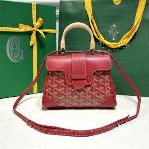 高仿Goyard*SAIGONY櫸木手柄單肩包紅色免檢版