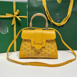 高仿Goyard*SAIGONW櫸木手柄單肩包黃色免檢版