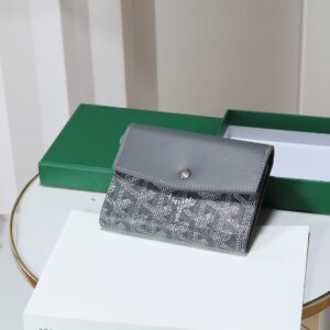 高仿Goyard*STGABR4拼色三折式錢夾錢包灰色免檢版