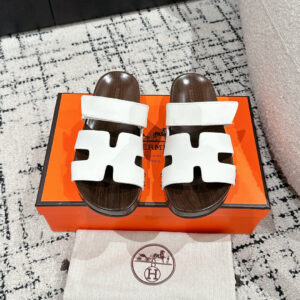 高仿Hermes*Kos系列H251012Z1厚底木質拖鞋白色4CM免檢版