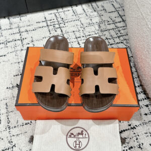 高仿Hermes*Kos系列H251012ZA3厚底木質拖鞋棕色4CM免檢版