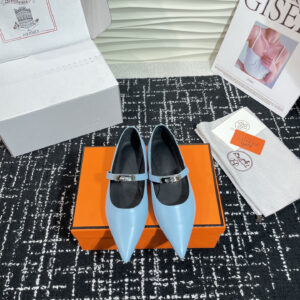 高仿Hermes*Kelly系列H251002Z07小牛皮休閒單鞋藍色免檢版