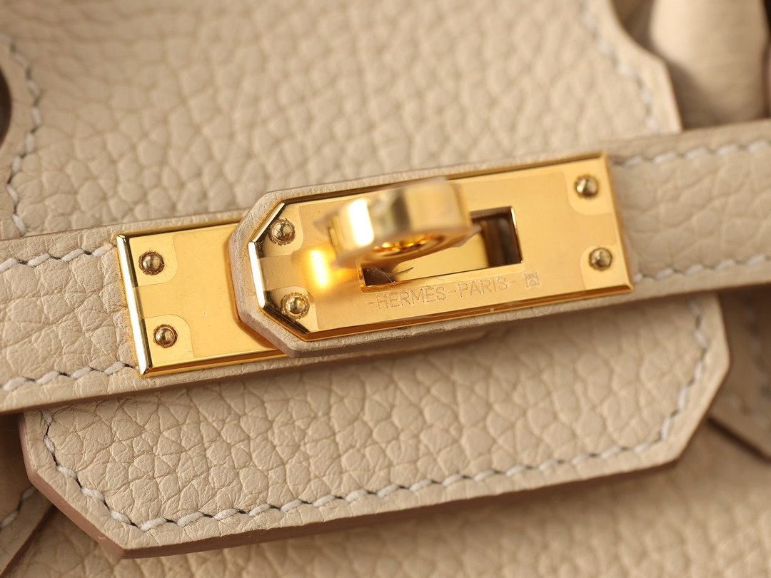 高仿真皮HermesBirkin25柏金包正品級別奶昔金扣 - Image 15