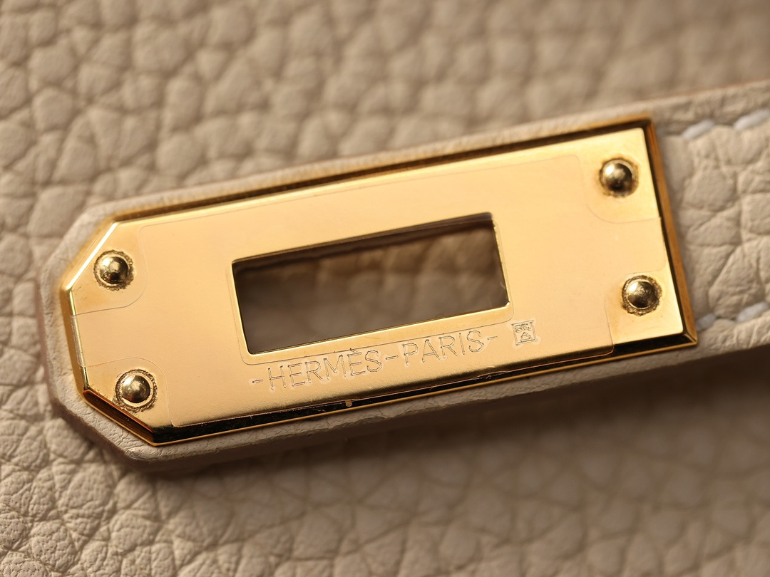 高仿真皮HermesBirkin25柏金包正品級別奶昔金扣 - Image 18
