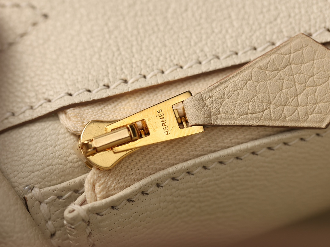 高仿真皮HermesBirkin25柏金包正品級別奶昔金扣 - Image 13