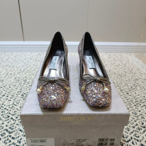 高仿JimmyChoo*J000562方頭芭蕾舞鞋彩色5CM免檢版