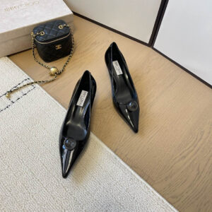 高仿JimmyChoo*ORBPUML珍珠尖頭高踭鞋黑色5CM免檢版