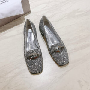 高仿JimmyChoo*RAVIFLD方頭單鞋貼片銀色2.5CM免檢版