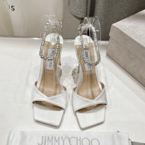 高仿JimmyChoo*SAEDASC細高踭涼鞋白色10CM免檢版