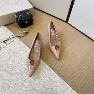 高仿JimmyChoo*ORBPUMK珍珠尖頭高踭鞋枚色5CM免檢版