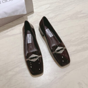 高仿JimmyChoo*RAVIFLB方頭單鞋漆皮朱色2.5CM免檢版