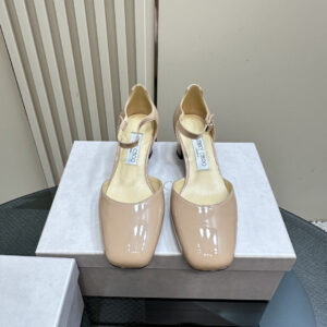 高仿JimmyChoo*PIXIEBH方頭粗踭鞋粉色4.5CM免檢版