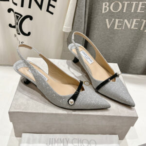 高仿JimmyChoo*AMITA49小羊皮尖頭高踭鞋滿天星4.5CM免檢版