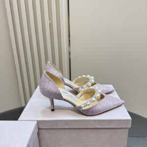 高仿JimmyChoo*J000160尖頭套腳高踭鞋星光紫6.5CM免檢版