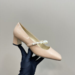 高仿JimmyChoo*J000321瑪麗珍鞋漆皮粉色4.5CM免檢版