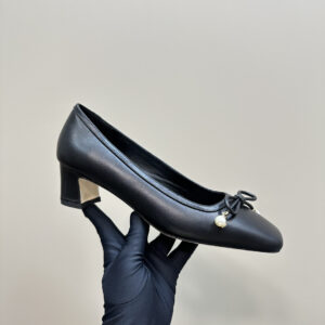 高仿JimmyChoo*J000325瑪麗珍鞋小牛皮黑色4.5CM免檢版