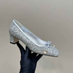 高仿JimmyChoo*J000324瑪麗珍鞋貼片銀色4.5CM免檢版