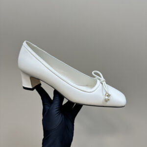 高仿JimmyChoo*J000326瑪麗珍鞋小牛皮白色4.5CM免檢版
