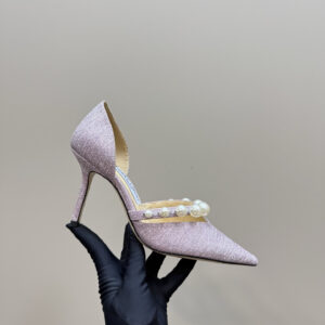 高仿JimmyChoo*AURELIE尖頭套腳高踭鞋星光紫8.5CM免檢版