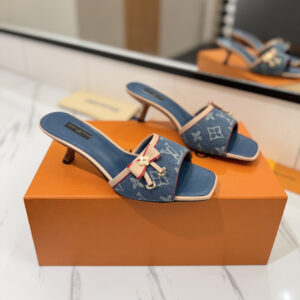 高仿LV*25款最新走秀款涼鞋1AG002牛仔藍免檢版