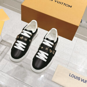 高仿LV*TimeOut系列1AD2W1圓頭厚底休閒鞋黑色純原版本